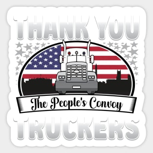 PEOPLES CONVOY US FLAG WASHINGTON DC 2022 WHITE LETTERS Sticker